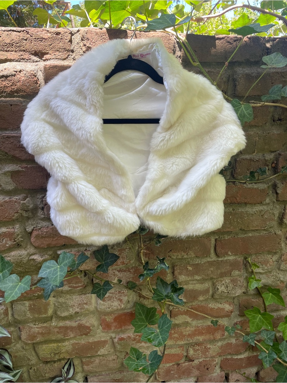 Women's White Faux Fur Cape